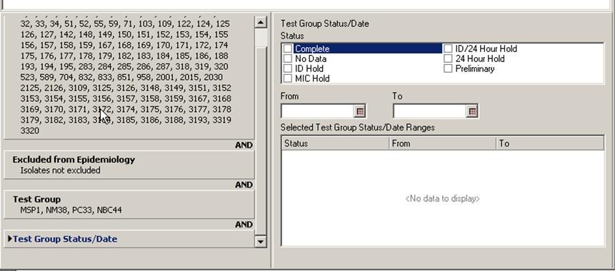 33. Click and drag the parameter Test Group Status/Date to the bottom left of the screen, under your Test Group cell.