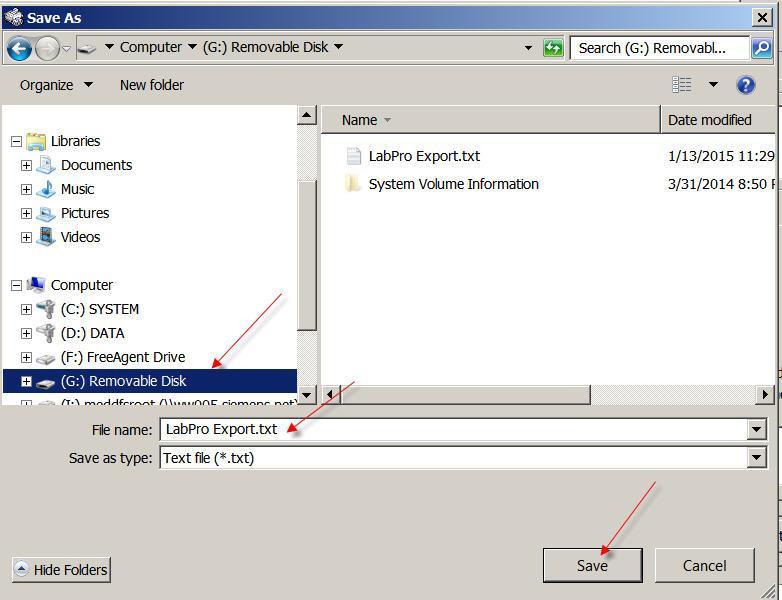 The Save As window appears. See Figure 52. 73. Click on your removable media on the left. 74. Click in the File Name box and press backspace to erase the existing file name.