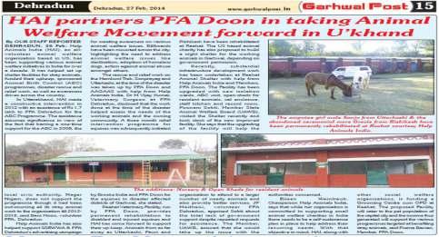 Overview People for Animals Dehradoon, an independently Registered Charity, addresses various animal welfare issues aimed at providing direct benefit to animals.