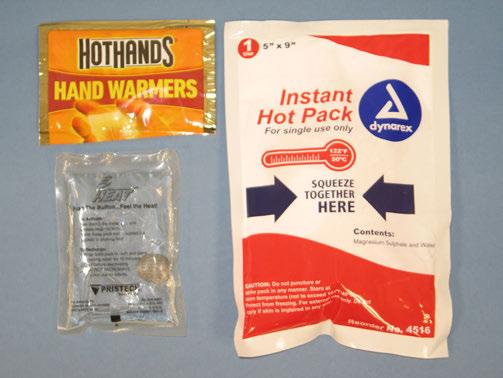 What features of the three hot packs shown in the video keep them from getting hot before you want them to? 2. The features that the device must have are called the criteria.