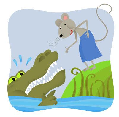 Crocodile asked Mouse, How many crocodiles are there? What will you report to the King? Mouse smiled.