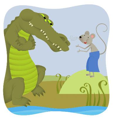 8 Crocodile came out of the river. How can I help? he asked Mouse. Please ask all the crocodiles to make a line.