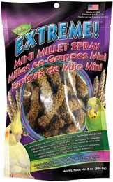Extreme! Spray Millet for Pet Birds Birds Love It! Brown s Spray Millet is grown and harvested in the USA. It s an excellent daily treat for domestic pet birds.