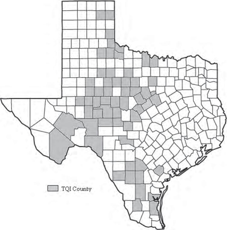 Reyna et al.: The Texas Quail Index: Evaluating Predictors of Northern Bobwhite 140 REYNA ET AL. Fig. 1. Distribution of Texas Quail Index study sites by county, 2002 2006. Forb-species Richness.