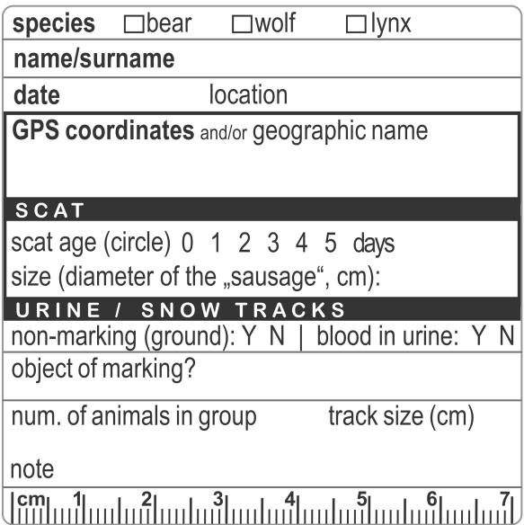 4. Record the data for a scat sample The data about the sample should be recorded on the label of the sampling flask.