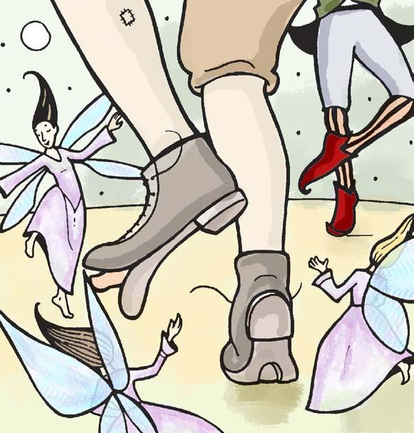 And being a kind boy, he told the curious shoemaker the whole story. The shoemaker began to feel greedy. He wondered if he could go to the Path and dance with the fairies that night.