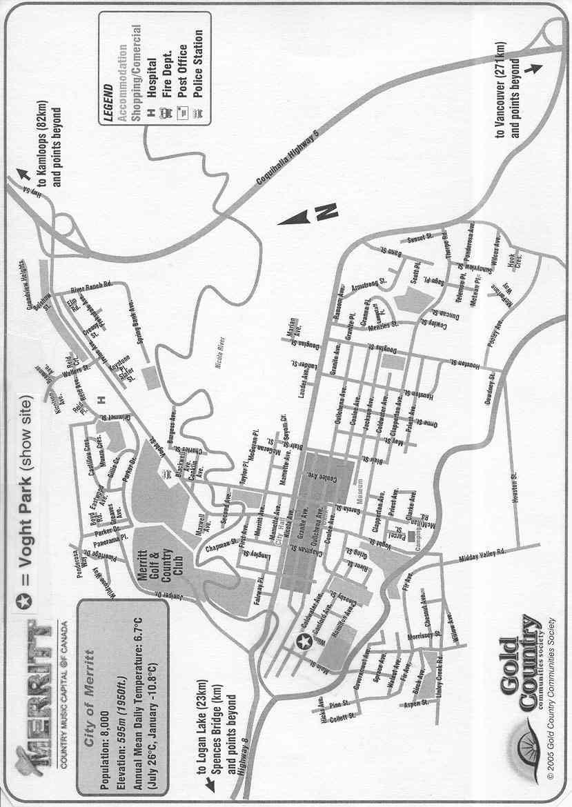 MAP OF MERRITT, B.C.