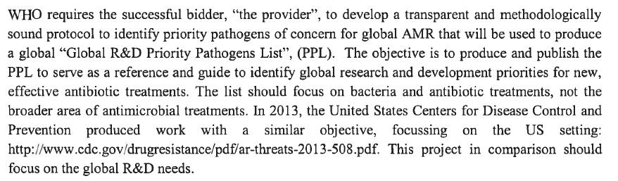 WHO Global Priority Pathogens List: approach Public