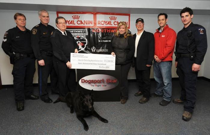 WEST COAST GERMAN SHEPHERD SC fund raiser West Coast German Shepherd SC presents donation cheque to Saanich Police Canine Unit.