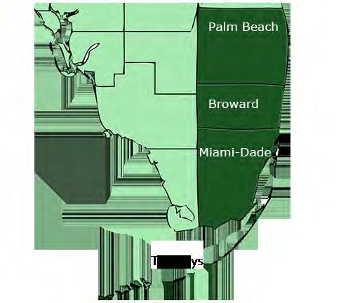 area spanning Broward, Miami- Dade and Palm Beach