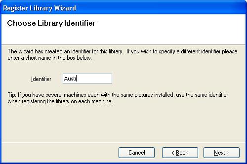 Choose a library identifier and select Next.