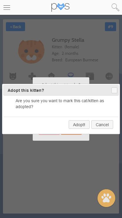 Before a cat is marked as adopted, you