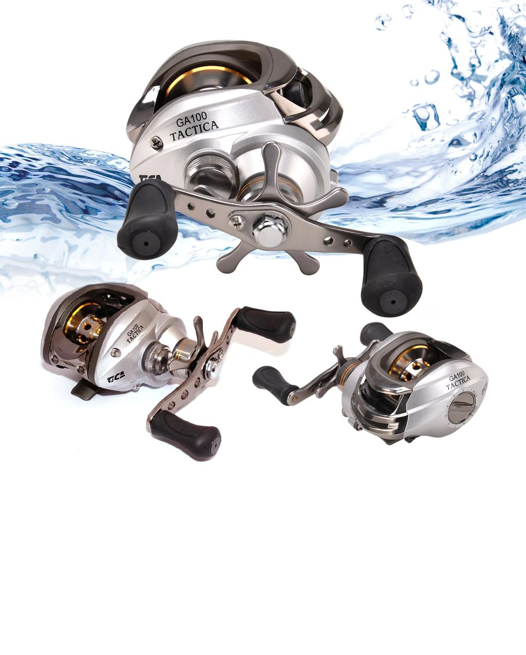 TiCA TACTICA BAITCASTER Features: The TiCA Tactica GA0 is a quality baitcasting reel with today's top features and a down-to-earth price. With blazing 6.
