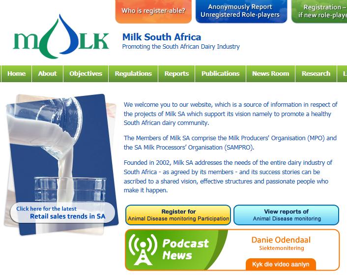 You are invited to look at the short video on the webpage of Milk SA that gives an