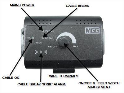 Figure 1 3. Turn on the mains power then switch on the wall transmitter by turning the field-width adjustment knob clockwise just until it clicks.