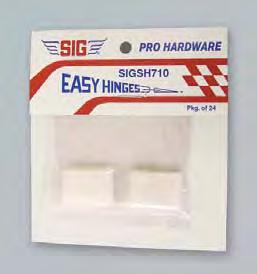 SIGSH120 Sig Easy Hinges They re As Easy As 1, 2, 3 1) Cut a thin slot for each hinge. 2) Assemble dry. 3) Apply a few drops of CA glue and you re done!