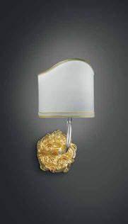 Materiali: vetro, metallo, tessuto Finitura: oro, oro opaco - Lampadine: 1x28w - E14 Wall -