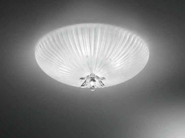E14 Ceiling - Materials: glass, metal Finish: etched, nickel - Bulbs: 4x28w - E14 Soffitto -