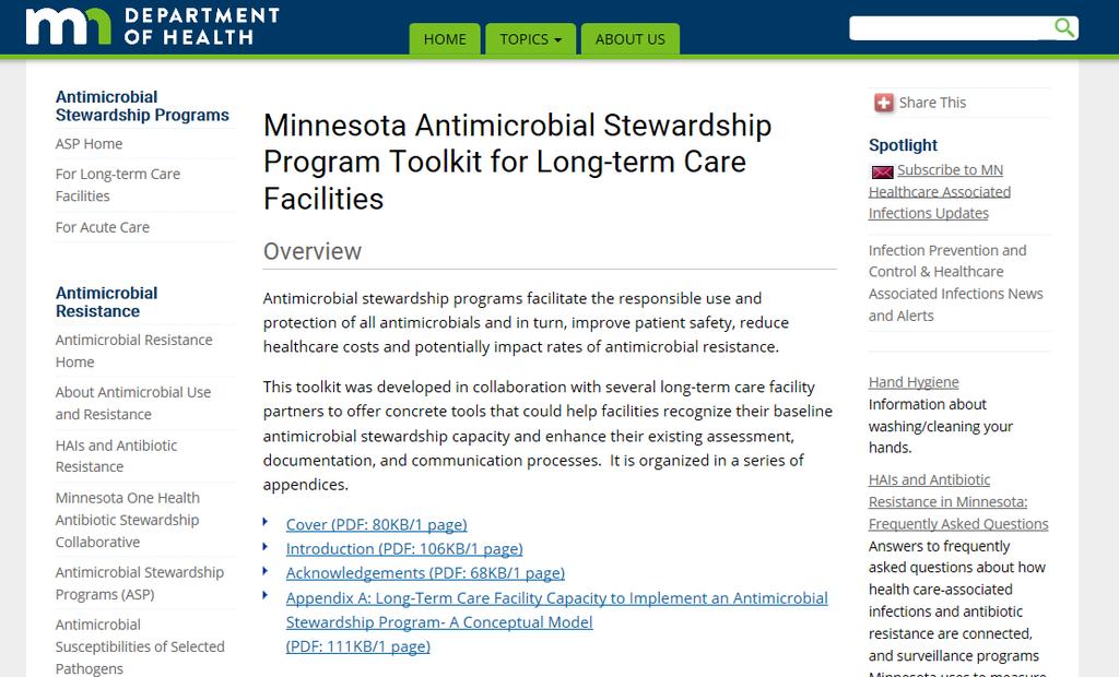 Resources for Implementation Antimicrobial Stewardship Program