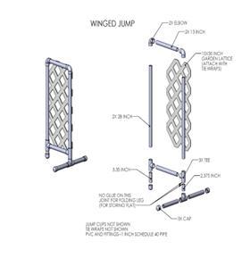Double Bar Jump: The Double Bar Jump consists of two parallel bars positioned at the jump heights specified for the Bar Jump. It may be built as a special jump or assembled from two Bar Jumps.