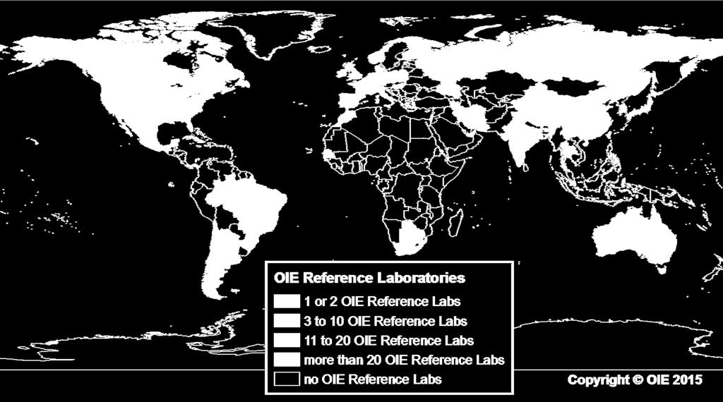 OIE Reference Laboratories 252 Reference Laboratories in 39 countries 118