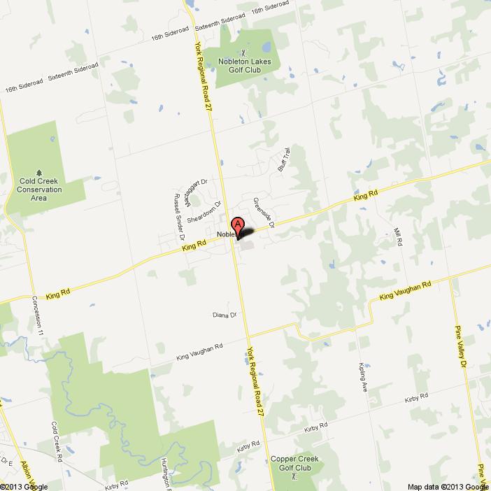 Driving Instructions: Nobleton is located on Hwy-27, between Hwy-50 and Hwy-400, approx. 45 km northwest of Toronto.