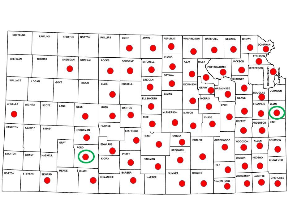 2015: Kansas Positive Counties