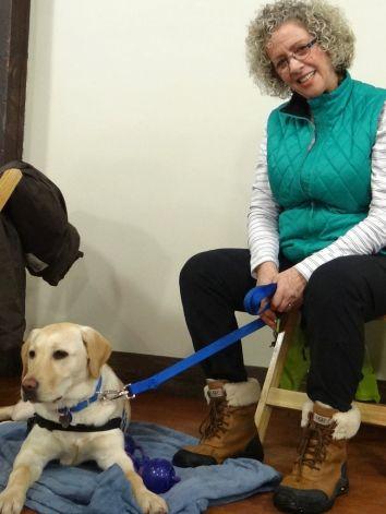 Debbie Fritz-Bradeen, a volunteer puppy trainer for Guiding Eyes for the
