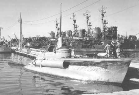 Thanks to Jeff Crane for this article on Italian midget subs in WWII. Here we see one of the plucky little Italian-made coastal submarines of the CB-class.