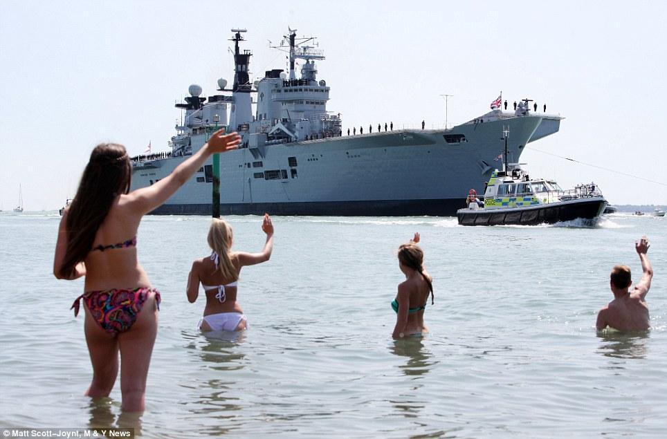 Somehow this picture from the Daily Mail, of HMS ILLUSTRIOUS sailing