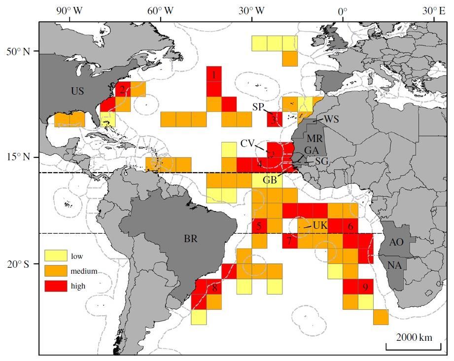 Figure 3. Long-term susceptibility of leatherback turtle to bycatch in longline fisheries.