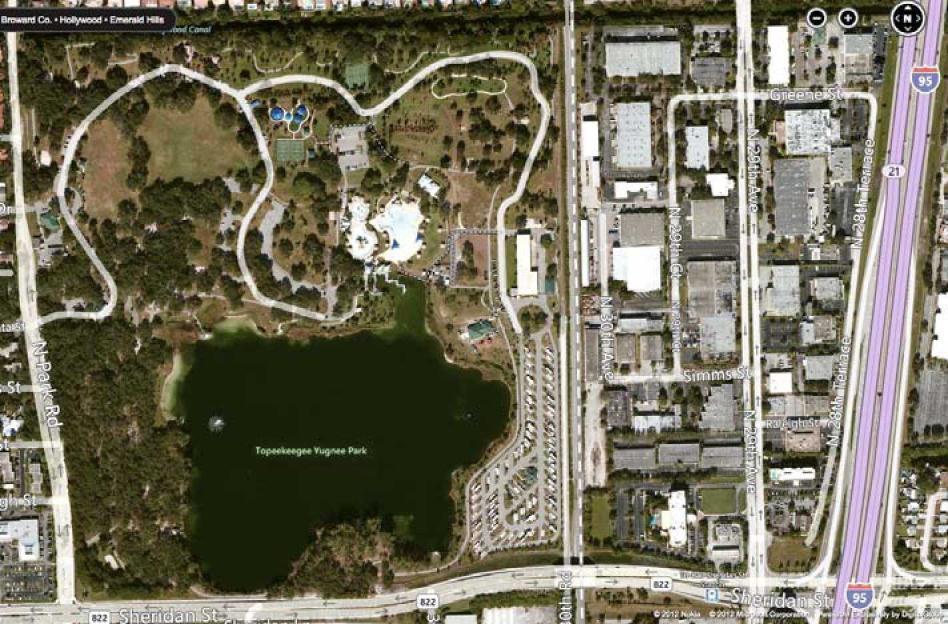 Show location: Topeekeegee Yugnee Park 3300 N. Park Rd., Hollywood, Florida http://www.broward.org/parks/topeekeegeeyugneepark/pages/d efault.aspx Drive 1 mile west from Exit 21 on I95 highway.