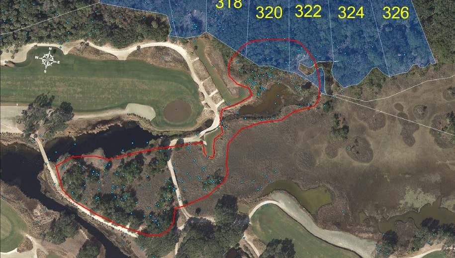 IBA 55 Ocean Course Hole 2 (3.66 acres) - This area is composed of forest, marsh, marsh edge, pond edge, and scrub/shrub habitats.