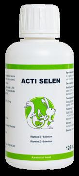 ACTI SELEN 100 mg Vitamin E 110 µg Selenium Acti selen is a supplement for rearing. It prevents and treats unfertilized eggs and early embryonic mortality.