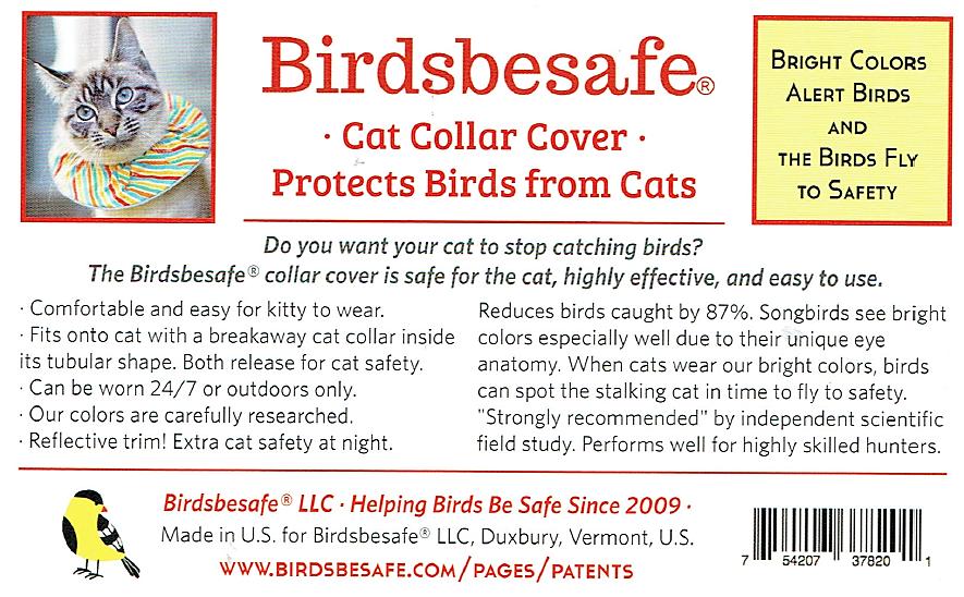 Figure 2: Double-sided pamphlets that came with the brightly coloured collars from BirdsBeSafe.