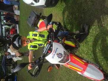 Festival attenders tried on police uniforms, explored the police van and off road