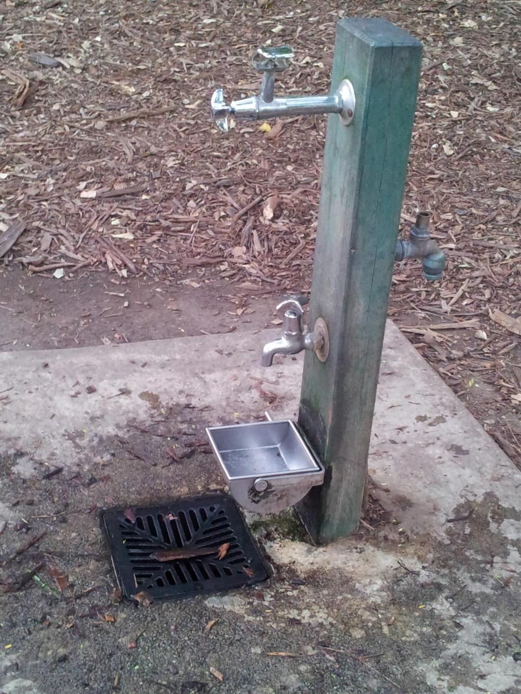 Example of a Dog Park water station, dual use for Dogs and Owners, located on a