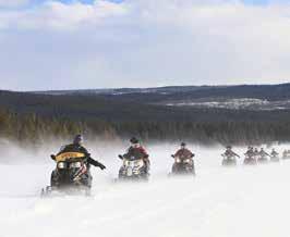 Trails with snow mobiles