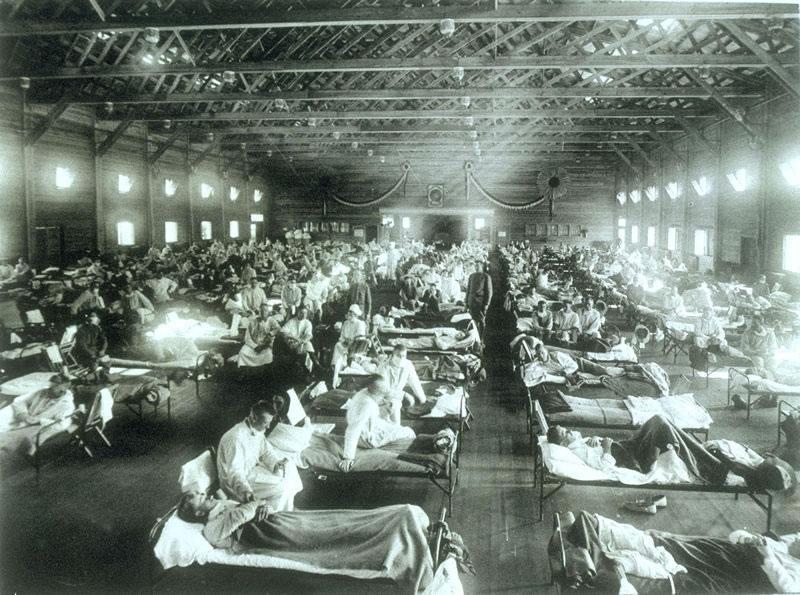 1918 Flu Epidemic Emergency Hospital, Camp Funston, Kansas Photo Courtesy of National Museum of Health and Medicine,Armed