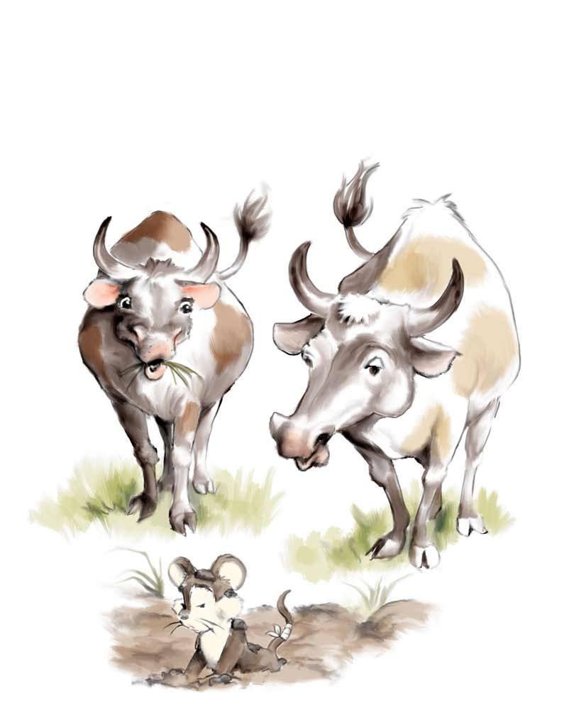 The next day I went out to the field with the oxen and asked them to teach me to plow. They just laughed and said, You re much too small!