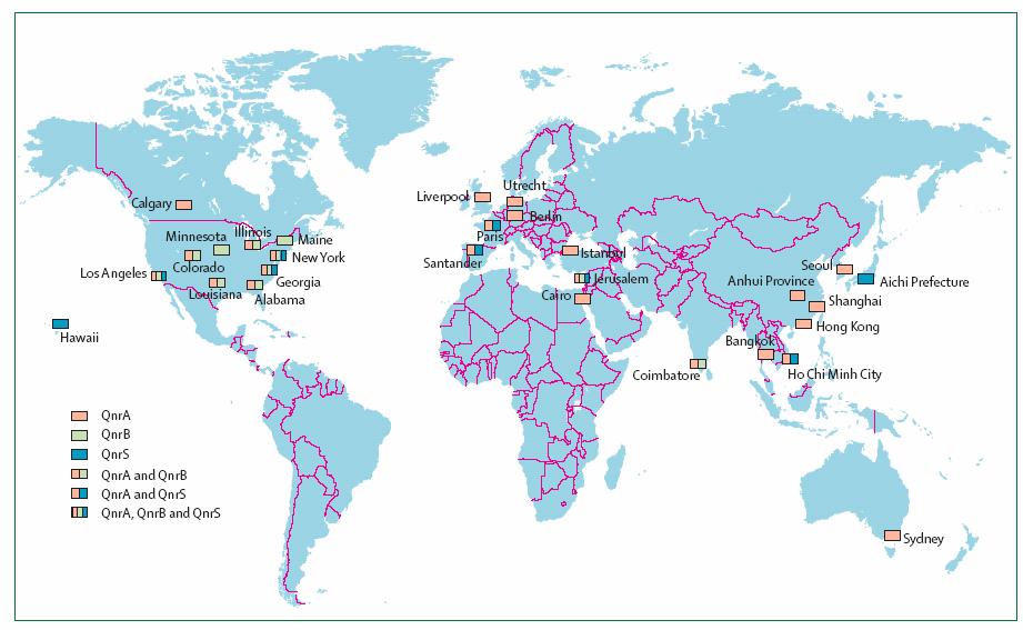 Worldwide Distribution of qnr Quinolone Resistance