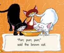 AFTER READING BEFORE READING 14/15 Ask the children if they think the black cat is saying the same as the white cat. What do they think the brown cat will say?