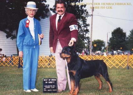 Joe has judged Rottweiler specialty shows all over the world, and more than once in some countries.