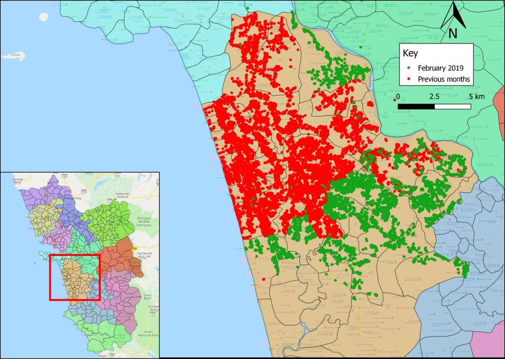 Mission Rabies Goa Monthly Report February 2019 By Julie Corfmat, Project Manager Vaccination Total number of dogs vaccinated in February 2019 = 7,219 During February 2019, all of the vaccination