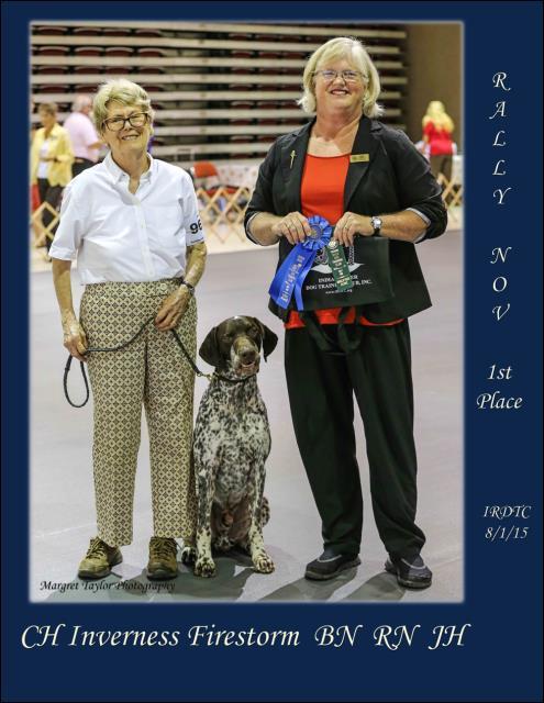 Ch Inverness Firestorm RN BN JH (Rion) Owned By Dorothy Thompson & Mary Lynn Jensen Beginner Novice Title With Placement Obedience Club Of Daytona Trial July