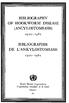 BIBLIOGRAPHY OF HOOKWORM DISEASE (ANCYLOSTOMIASIS) BIBLIOGRAPHIE DE L'ANKYLOSTOMIASE