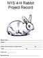 NYS 4-H Rabbit Project Record