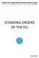 STANDING ORDERS OF THE FCI