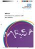 MRSA Information for patients, staff and relatives