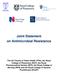 Joint Statement on Antimicrobial Resistance